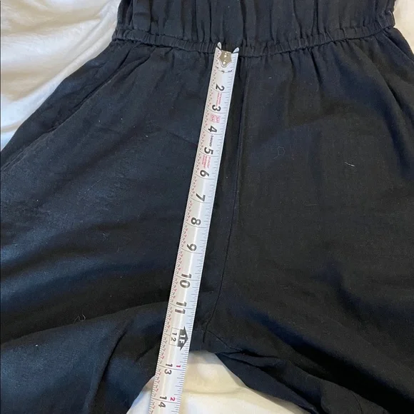 Old Navy | Black | Ruffle | Linen Blend |Sleeveless | Cropped | Romper  | Size S - Picture 12 of 16